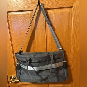 Elegant Gray and Black Women's Shoulder Bag